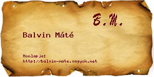 Balvin Máté névjegykártya